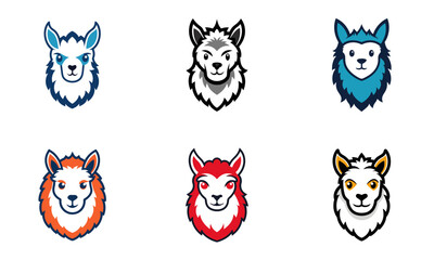 Fototapeta premium Alpaca head mascot logo design vector