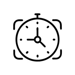 Minimalistic line art digital clock icon design