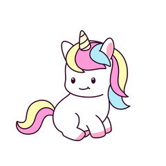 Cute and adorable unicorn character illustration