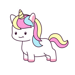 Cute and adorable unicorn character illustration