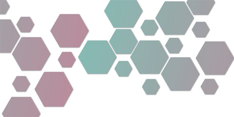 Abstract technology pink sky color geometric hexagon on transparent concept design honeycomb shape vector. 