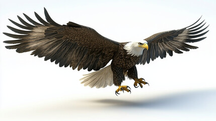 Fototapeta premium Majestic eagle soaring with outstretched wings, showcasing its powerful presence and beauty in flight
