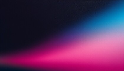 Fototapeta premium Pink blue abstract gradient on black background, copy space, noise grainy texture effect, wide banner size