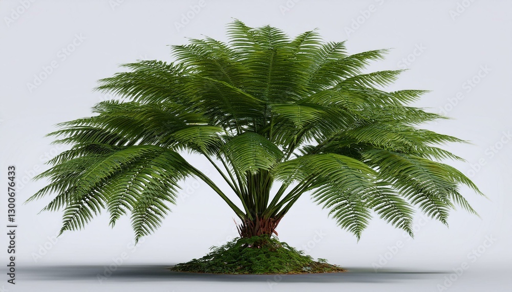 Poster 3d rendering of fern tree isolated