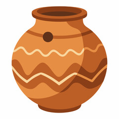 clay pot on white background
