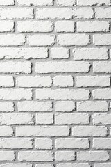 Obraz premium Distressed white brick wall with uneven mortar , uneven, distressed