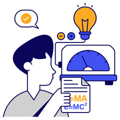 Editable design icon of physics class