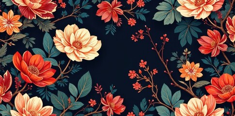 Elegant Japanese calligraphy seamless pattern Flat vector design , flat design, texture, calligraphy