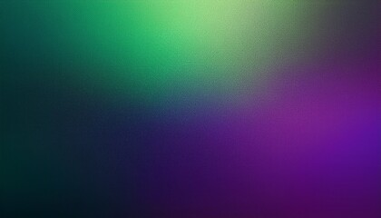 Fototapeta premium Purple green grainy gradient background dark noise texture wide banner header poster design