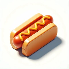 3D hotdog icon on a white background