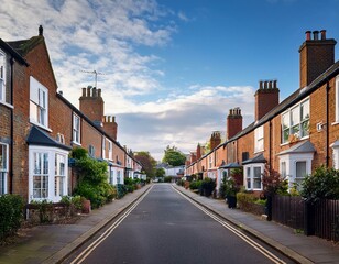 british street with social housing