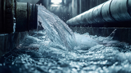 water flowing from a fountain