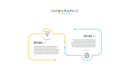 2 Step Infographic element design Vector template for presentation. process diagram and presentations step, workflow layout, banner, flow chart,
