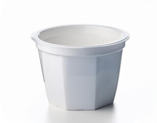 hexagonal white plastic cup isolated on white background