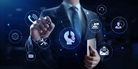 Support customer service business technology concept on virtual screen.