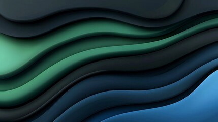 Naklejka premium Abstract Green Blue Wave Background Modern Design Fluid Shapes Gradient Texture