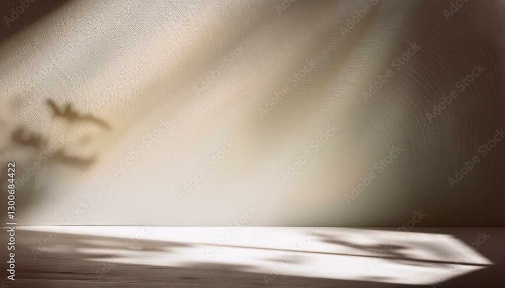 Poster abstract gentle light background in photo studio for product presentation with shadow from the windo