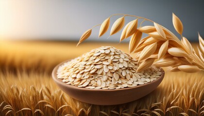 cereal plants agriculture industry organic crop products for oat groats flakes oatmeal packaging design a handful of oats seed template for banner card poster print and other design projects