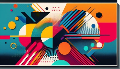 creative poster design using vibrant  shapes in a brutalist style perfect for retro inspired banners festival posters and modern media covers
