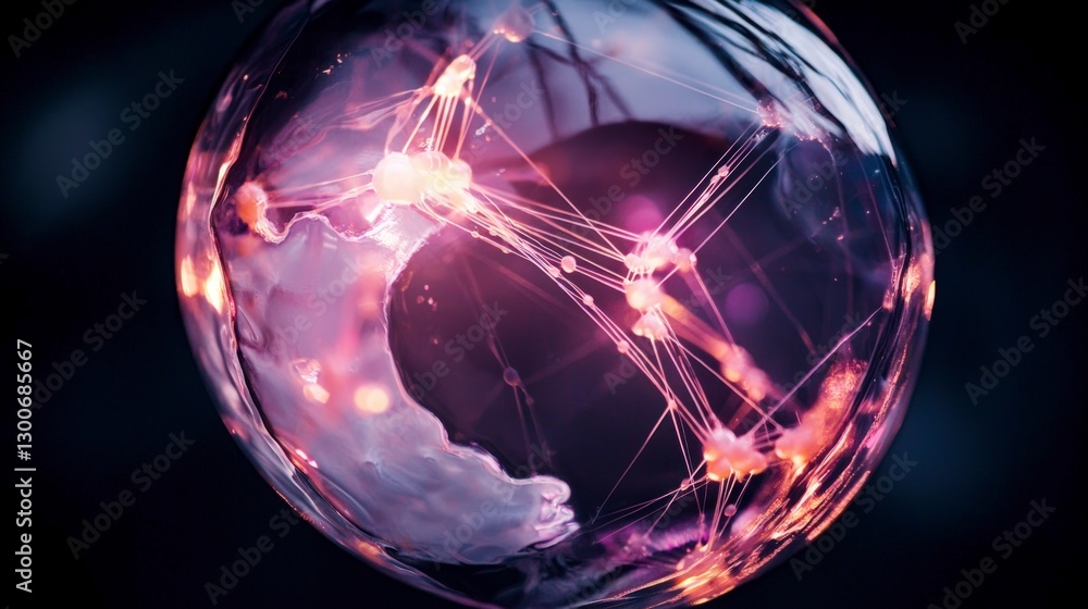 Poster global network interconnected nodes digital world connectivity technology data innov