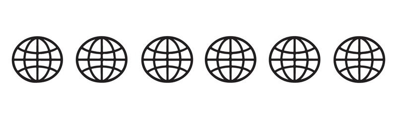 Fototapeta premium High resolution globe or website icon set isolated on white background