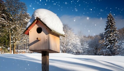 birdhouse in the snow