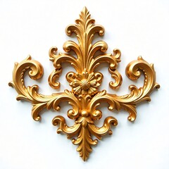 Elegant Gold Ornate Design Baroque Style Decorative Wall Decor Gilded Floral Ornament