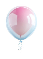 Soft pastel balloon perfect for birthday celebrations or events, featuring a gradient design of pink and blue tones with a shiny finish, cut out