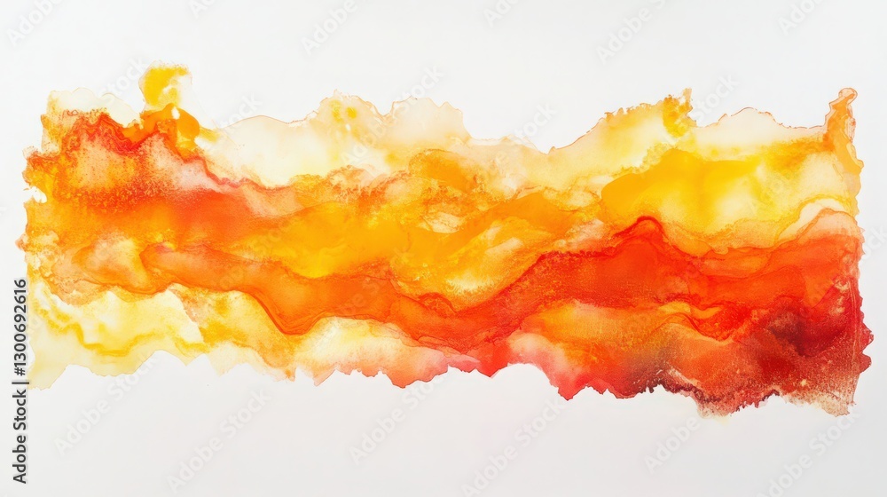 Poster fluid art creation showcasing warm color gradations with dynamic flow effect