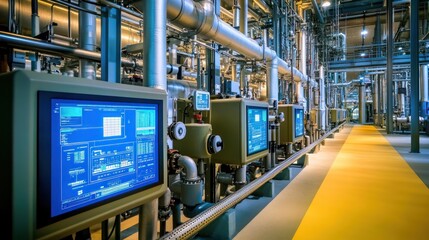 Industrial Facility Control Room: Advanced Monitoring System