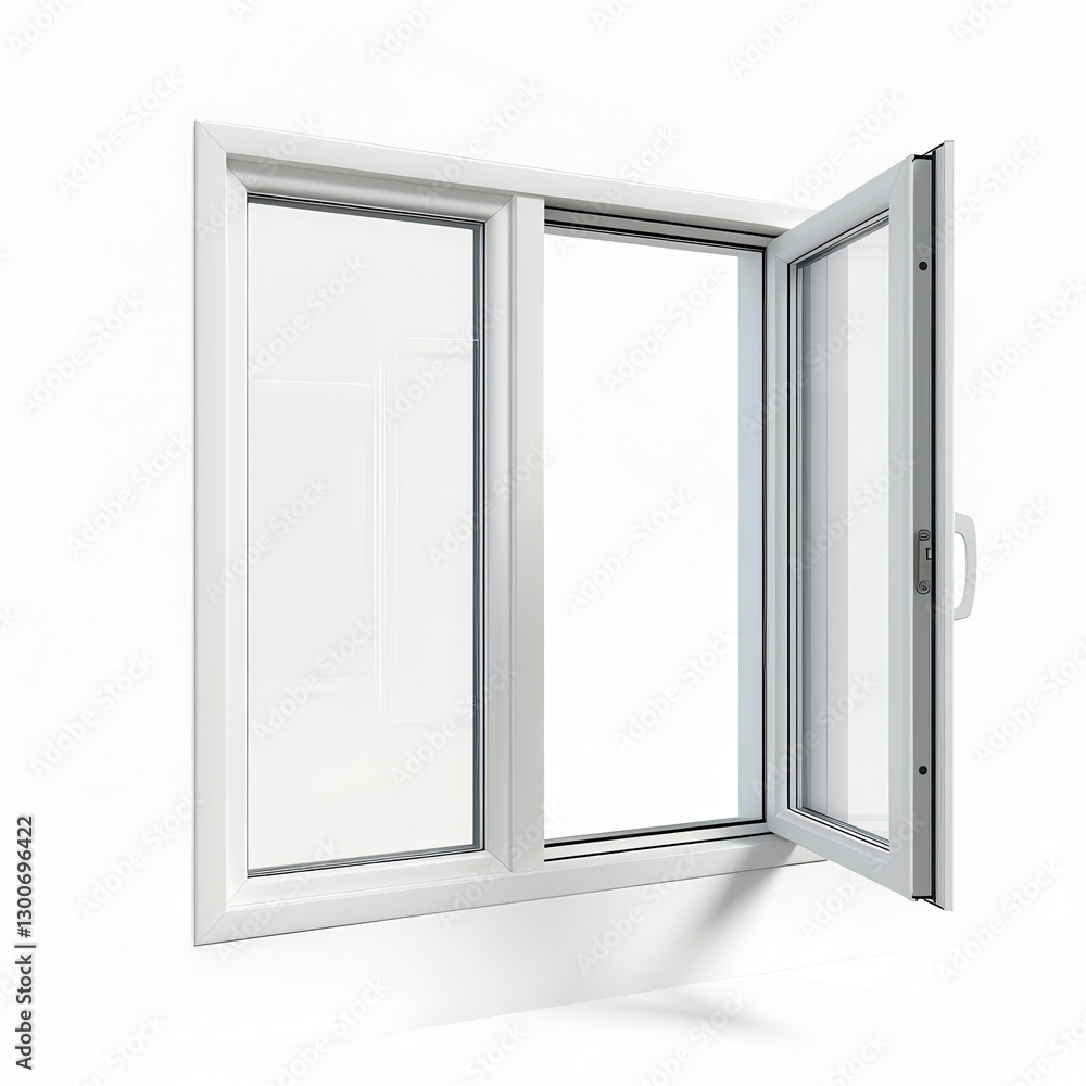 Poster a white window with a single sash open