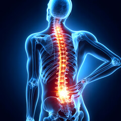 3d rendered illustration of a painful back