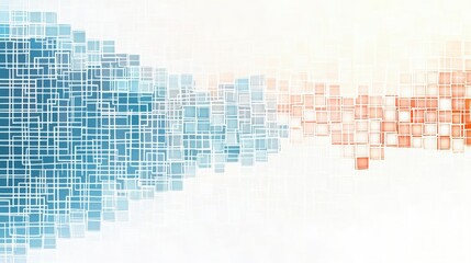 Abstract Blue Orange Square Mosaic Background Texture