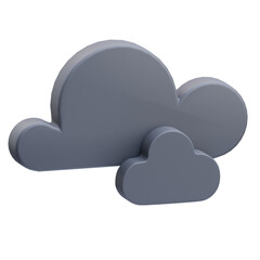 PNG 3D overcast icon isolated on a white background