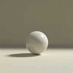 Single White Sphere on Neutral Background - Minimalist 3D Render