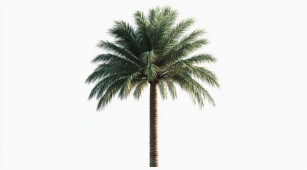 Isolated Tropical Palm Tree Lush Green Fronds Summer Vacation White Background Perfect for Design