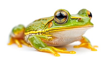 Obraz premium Green frog isolated white background