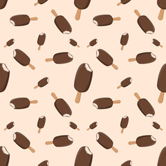 Seamless Chocolate Popsicle Pattern