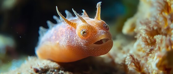Rare sea creature by coral reef