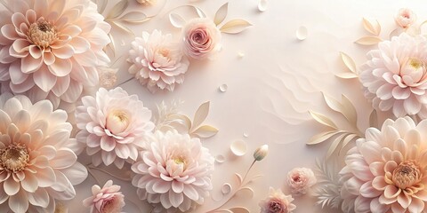 Delicate Floral Pattern with Soft Petals, Minimalist Design , minimalist design