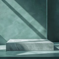 Elegant Marble Display Platform with Soft Light and Shadow