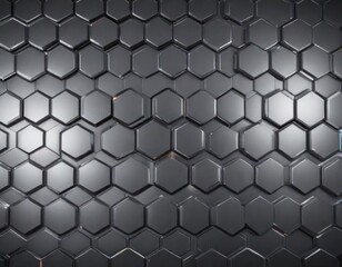 Fototapeta premium Hexagonal metal background with soft light emission from edges, abstract, light, illumination