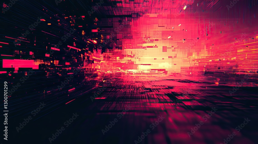 Aufkleber dynamic visual experience abstract art digital realm colorful environment futuristic viewpoint