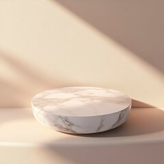 Elegant Marble Display Stand with Soft Sunlight