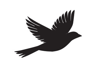 Flying birds silhouettes on white background. Vector illustration. isolated bird flying and Birds silhouettes collection