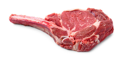 Fototapeta premium One raw beef steak isolated on white