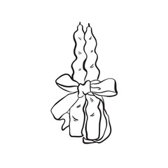 Candles coquette hand drawn line art clipart