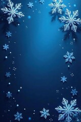 Intricate snowflakes, frosty patterns on deep blue background, graphics, frost pattern