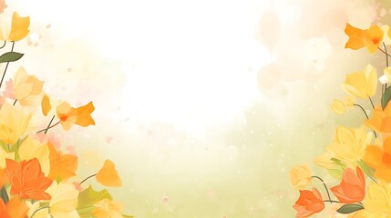 Yellow and Orange Tulips Blossom Springtime Background