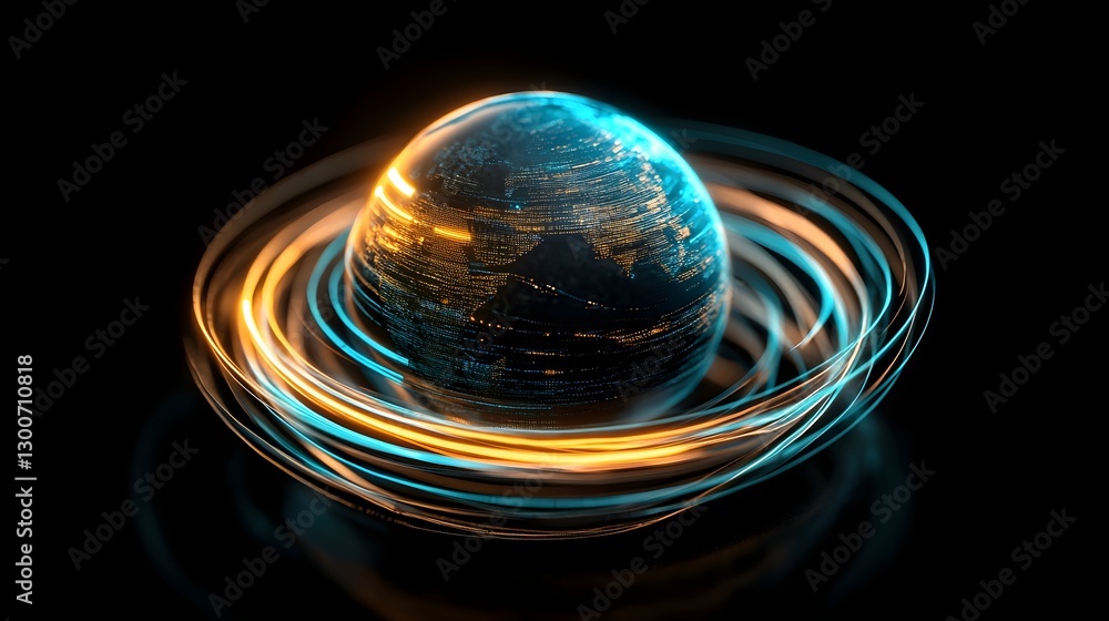 Aufkleber futuristic digital connectivity and advanced networks visualization